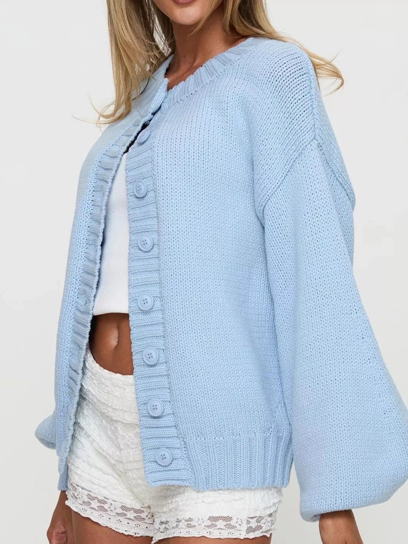 Chunky Knit Button-Up Cardigan