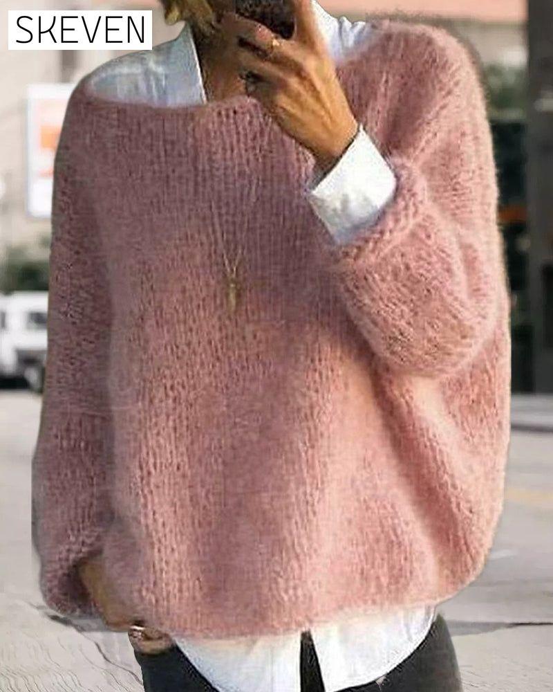 Round neck solid color sweater 2023 f/w 23BF pullovers