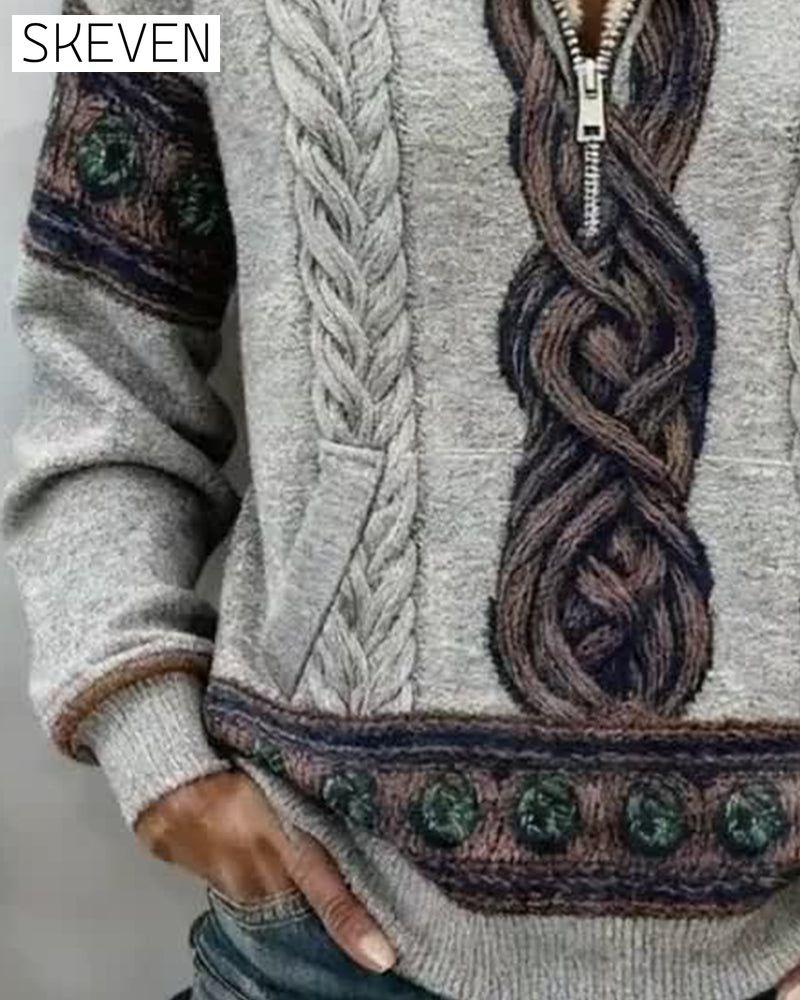 Kapuzenpullover mit halber Reißverschlusstasche