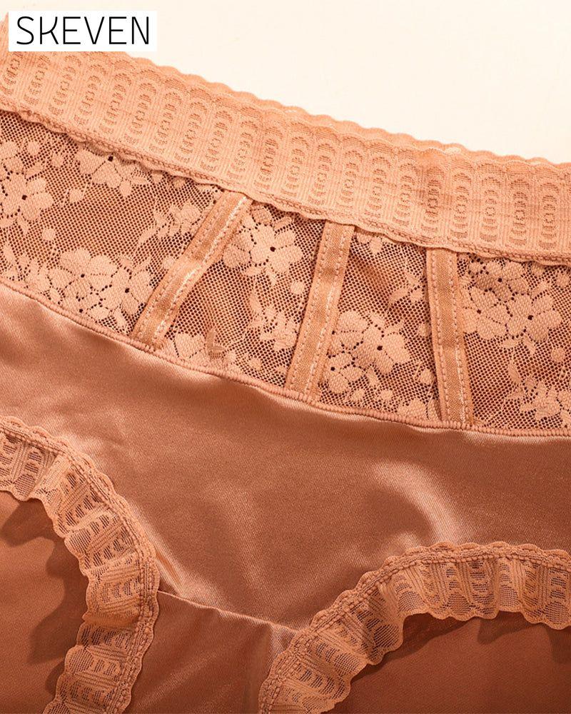 Damen-Slips mit hoher Taille und Spitze