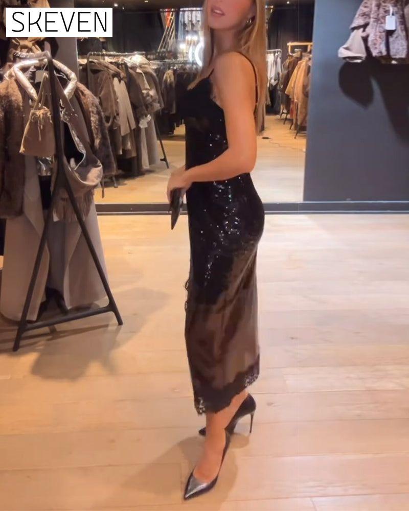 Elegantes Abendkleid mit Spaghettiträgern