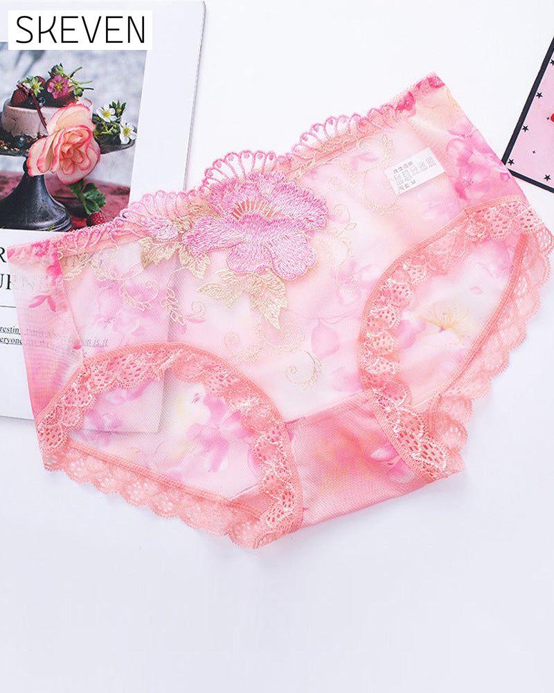 Culotte antibactérienne avec broderie en dentelle