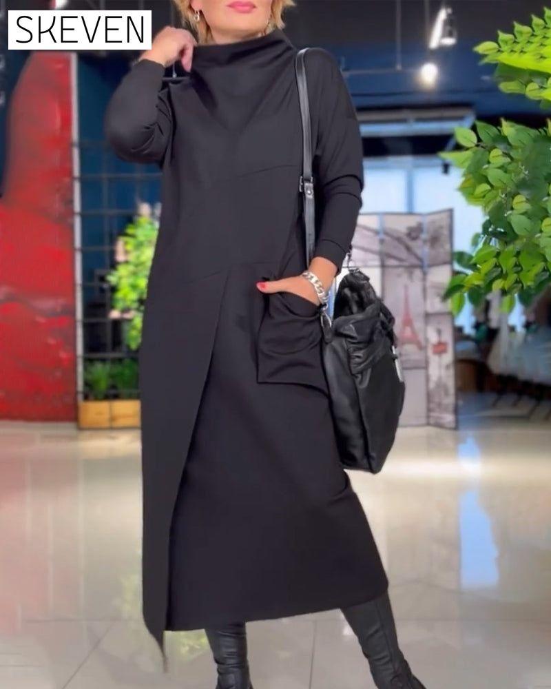 High Neck Dress with Pockets 2023 f/w 23BF casual dresses Clothes Dresses spring