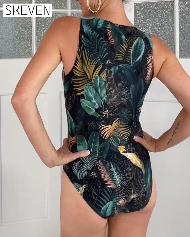 Maillot de bain une pièce à fermeture éclair