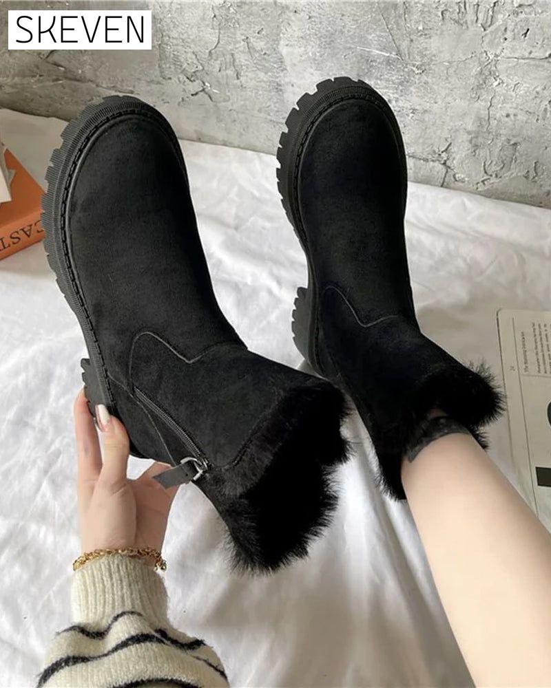 Damen-Winterfleece-Schneestiefel