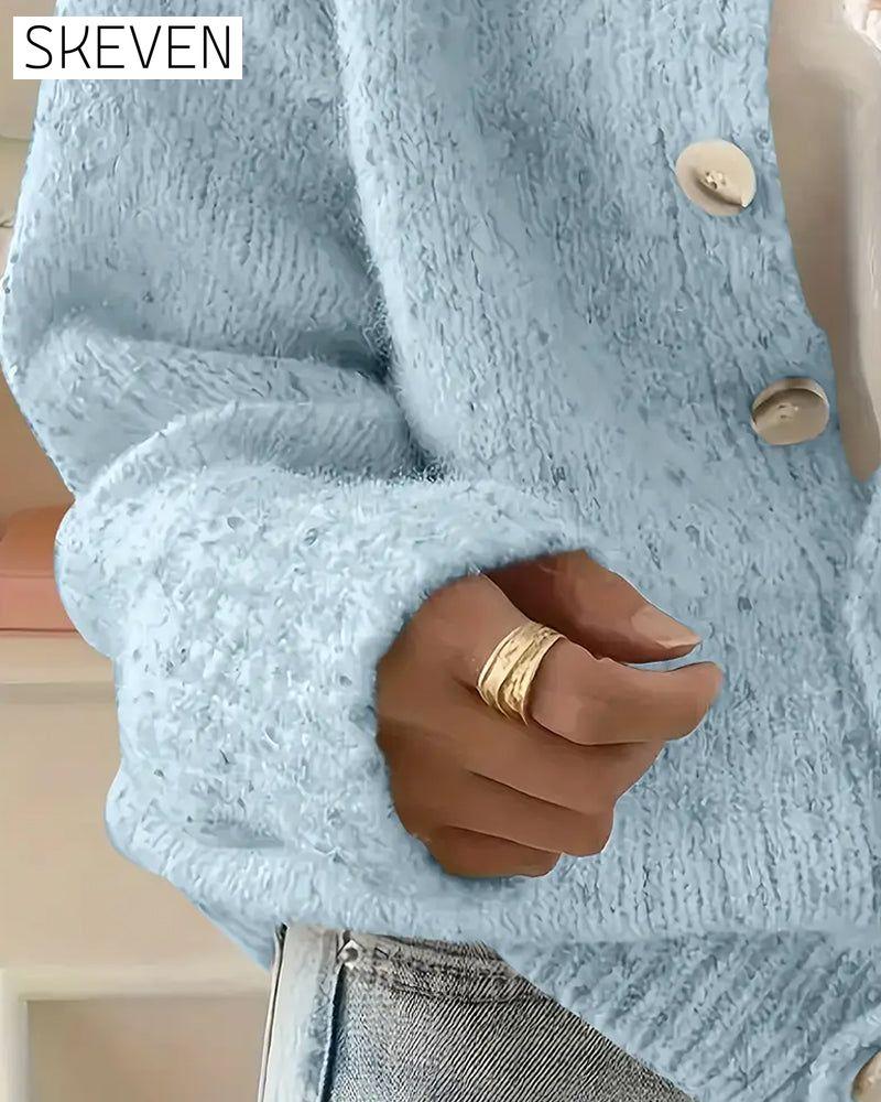 Comfortable Solid Color Cardigan Sweater