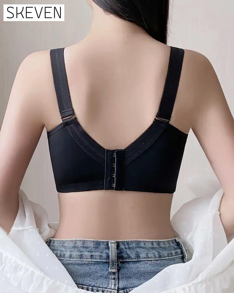 Eleganter Push-up-BH mit Schleife und kontrastierender Spitze, der volle Abdeckung bietet