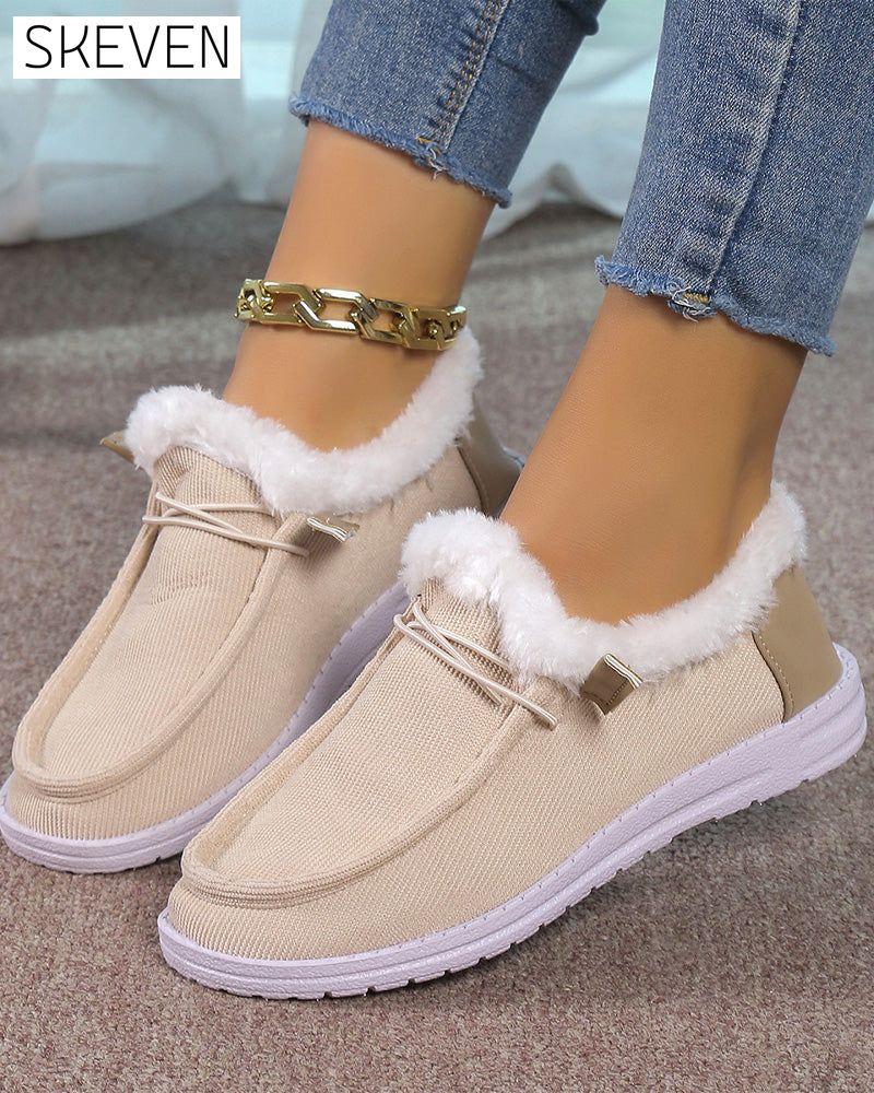 dicke, warme Baumwollschuhe in Unifarben