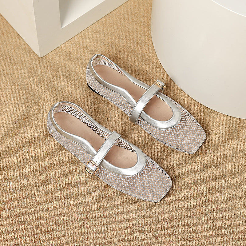 Mesh Mary Jane Shoes Women's Breathable Shoes Hollow Out Pumps