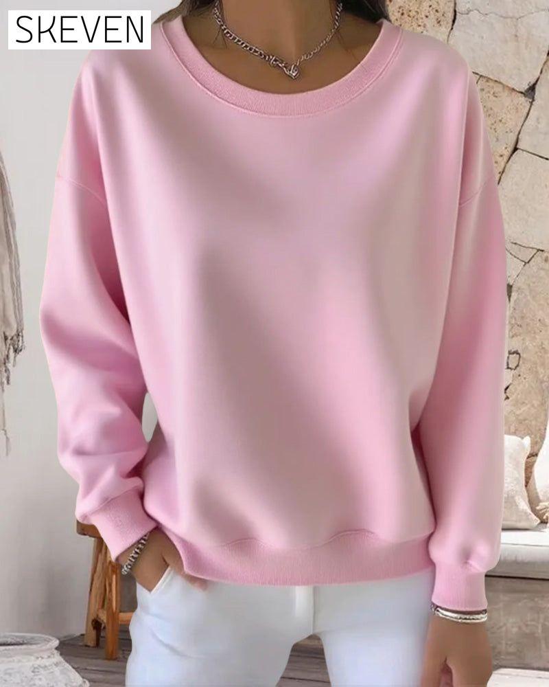 Casual Solid Color Sweatshirt