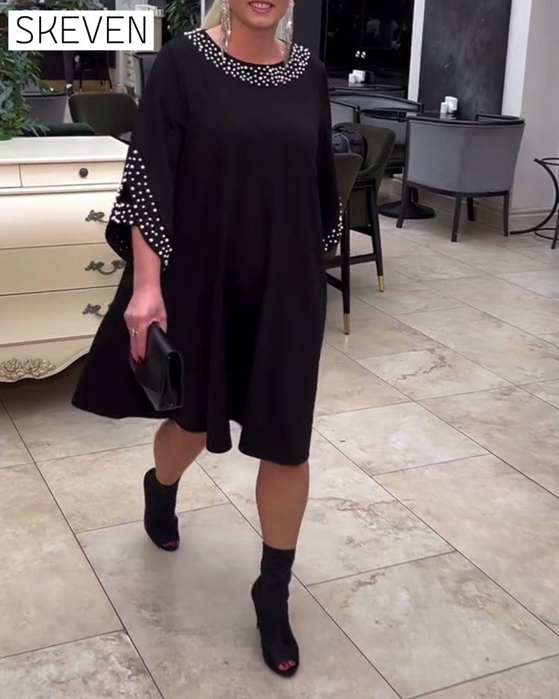 Robe ample à perles tendance grande taille