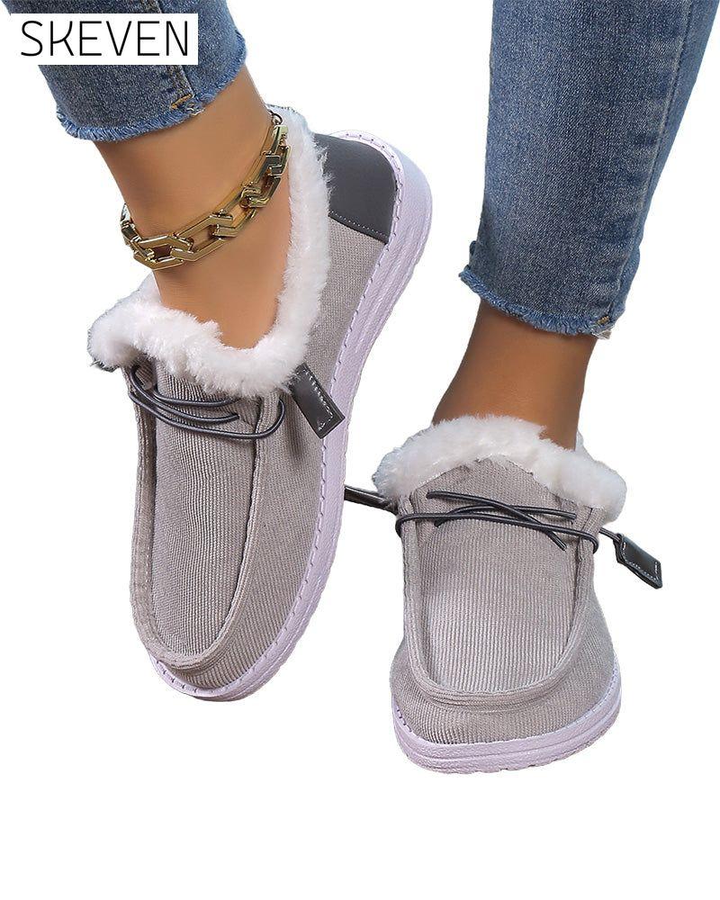 dicke, warme Baumwollschuhe in Unifarben