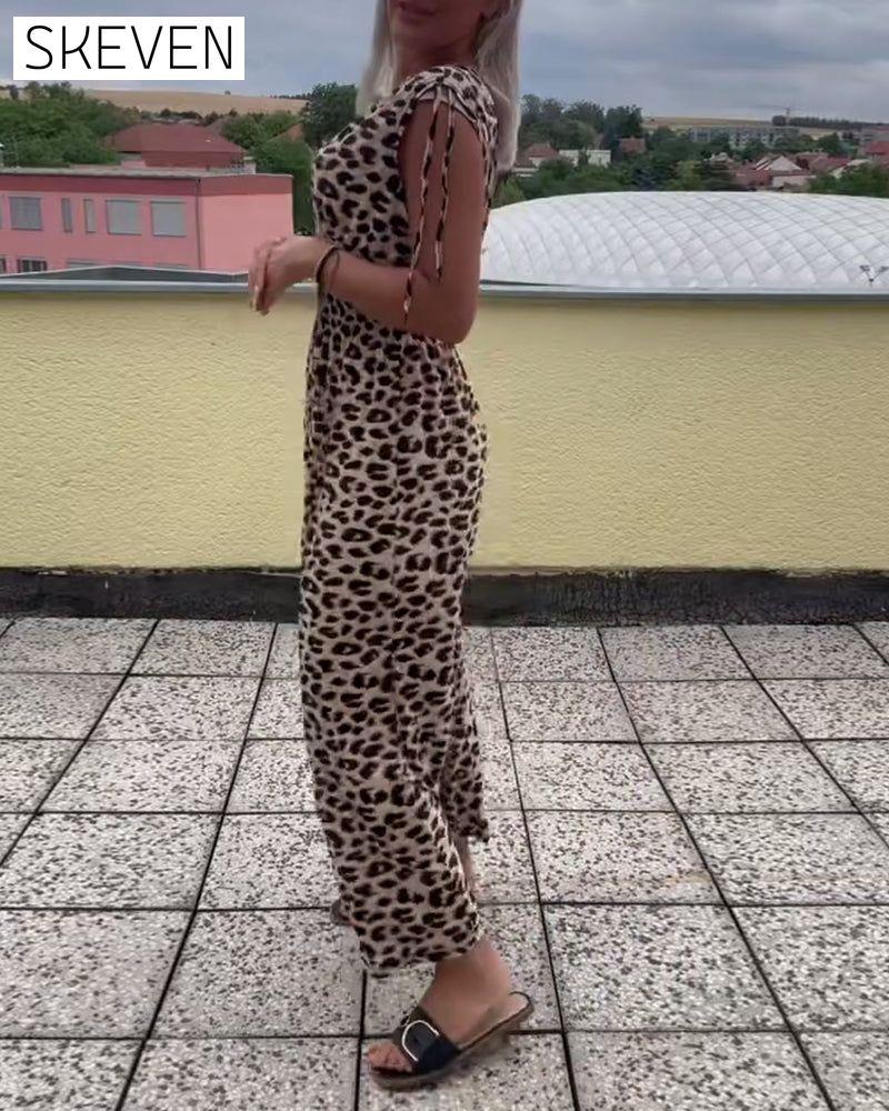 Leopard Print Sleeveless Dress