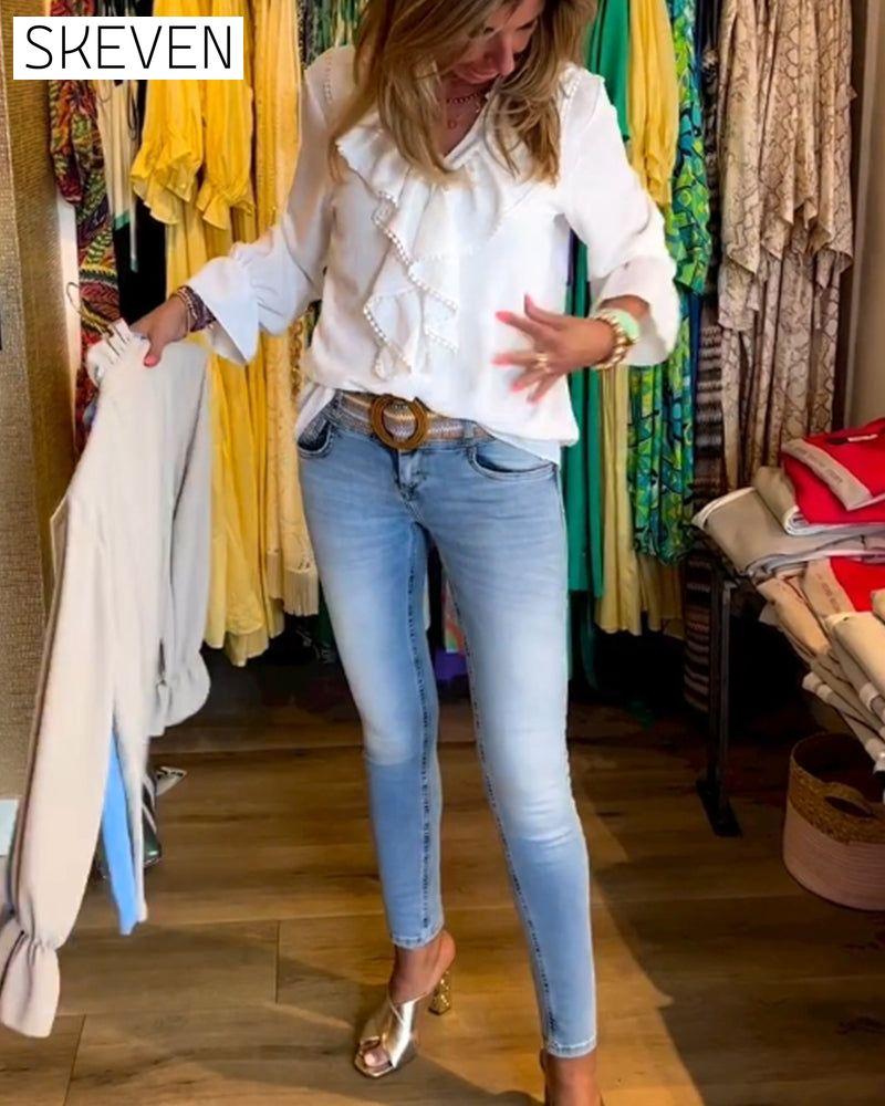 Designerblusen mit Rüschen für Damen