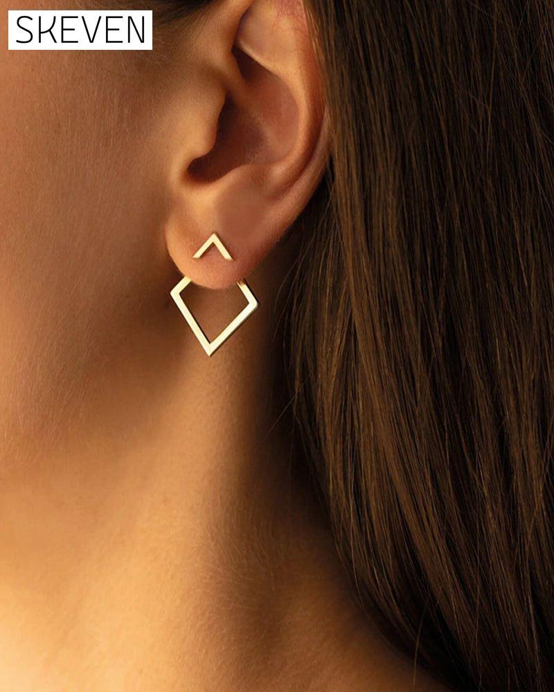 Simple diamond-shaped elegant earrings