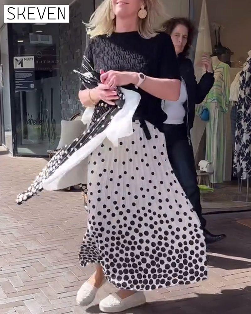 Eleganter Faltenrock mit Polka-Dot-Muster