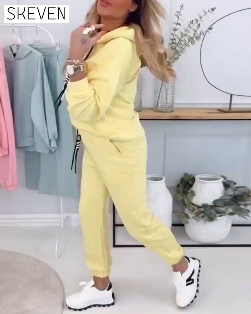 Street Style Sweatshirt Sports Two-Piece Suit
