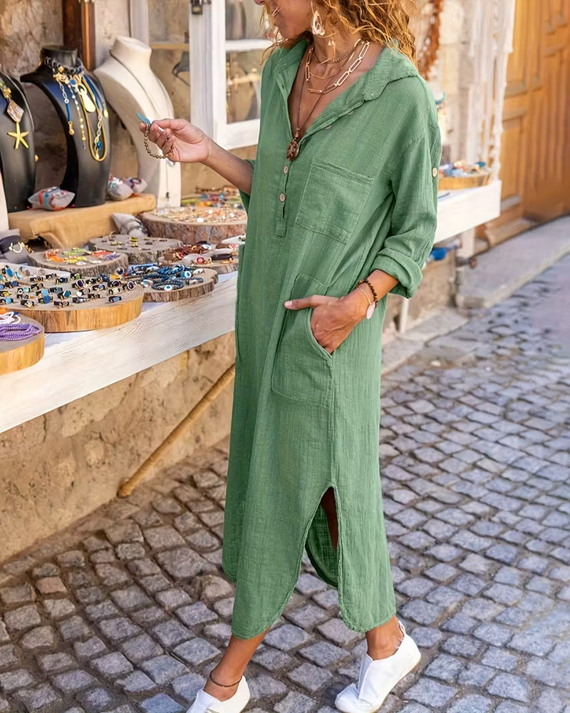 Fashionable Hem Slit Dress