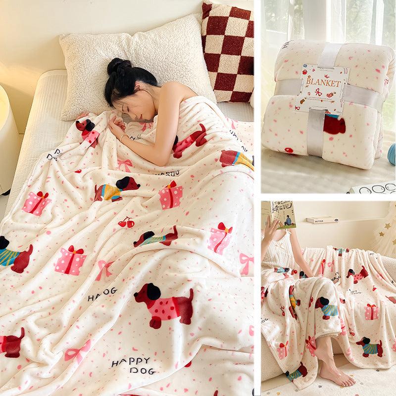 Creative Printing Christmas Thickened Flannel Blanket