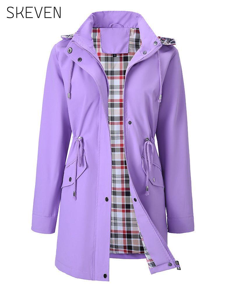 Wasserdichte, lange Trenchcoats mit Kapuze für Damen