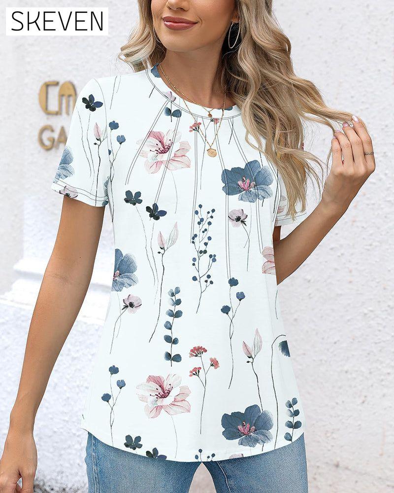 Round Neck All-Match Printed T-Shirt