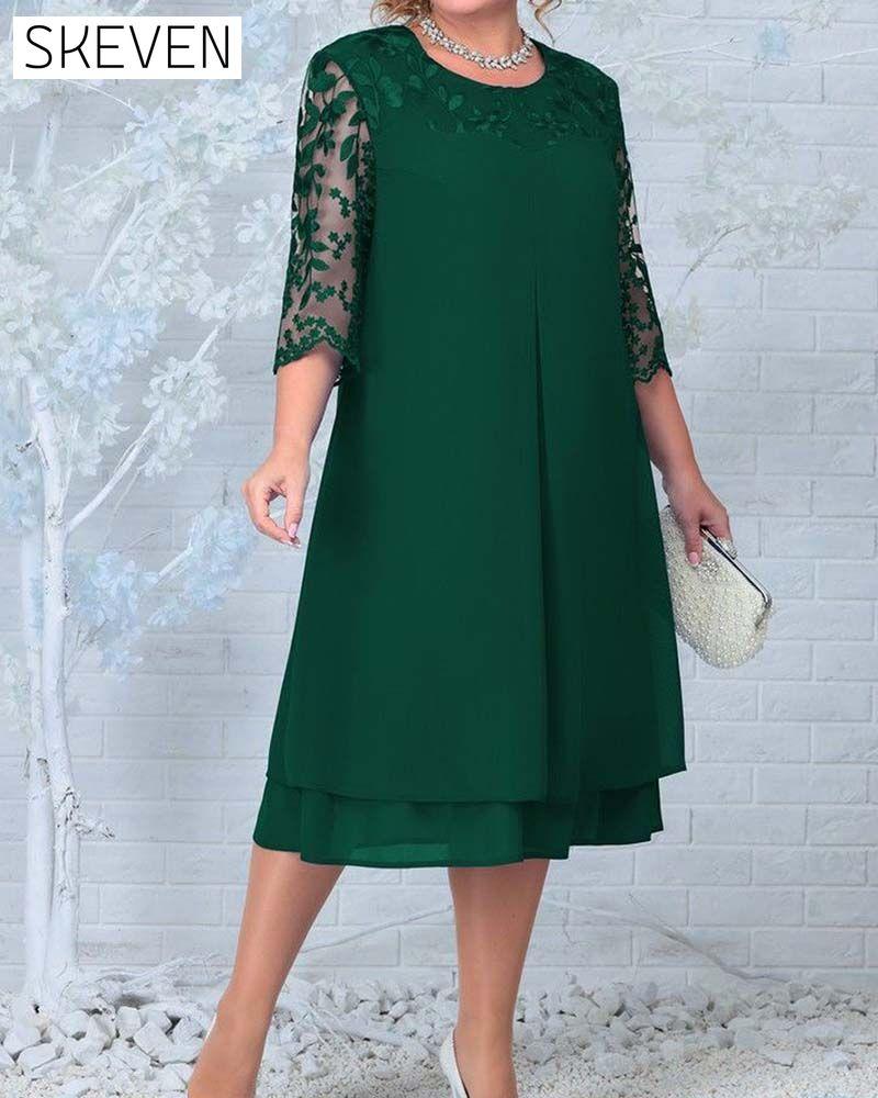 Casual Loose Embroidered Chiffon Dress