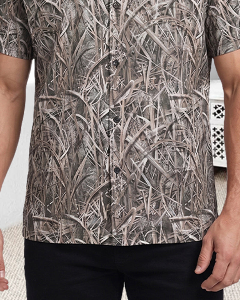 Reed Camouflage Print Casual Shirt