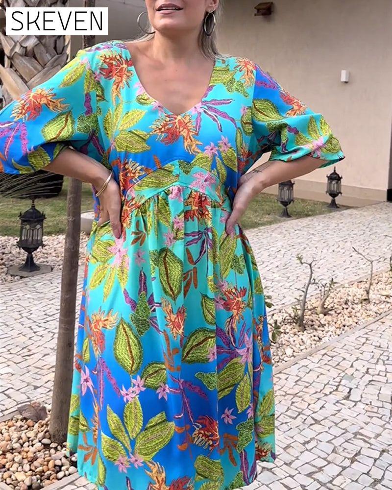 Freizeitkleid mit botanischem Muster