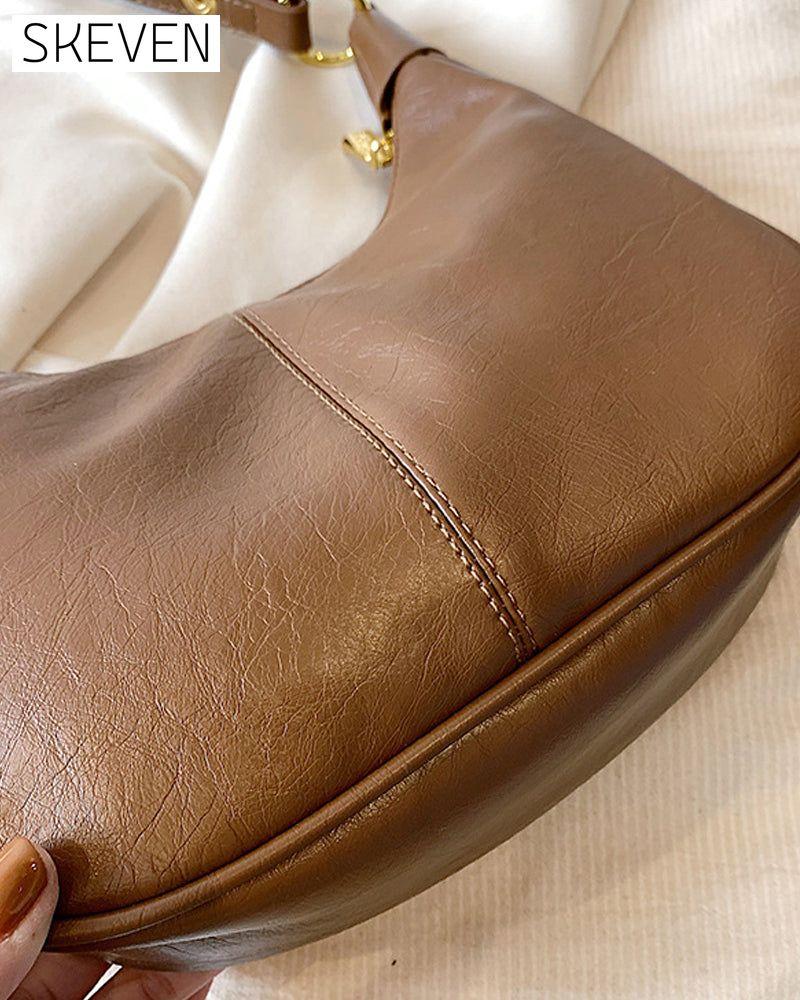Achseltasche aus gewachstem Leder 