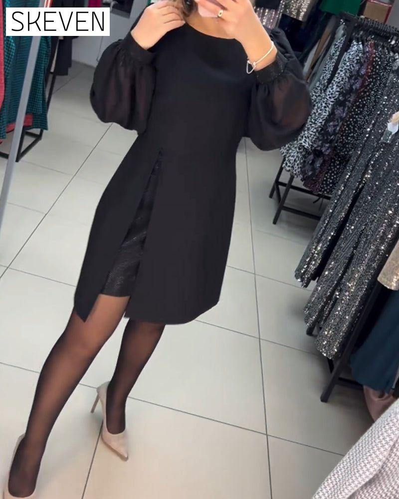 Elegantes einfarbiges Kleid