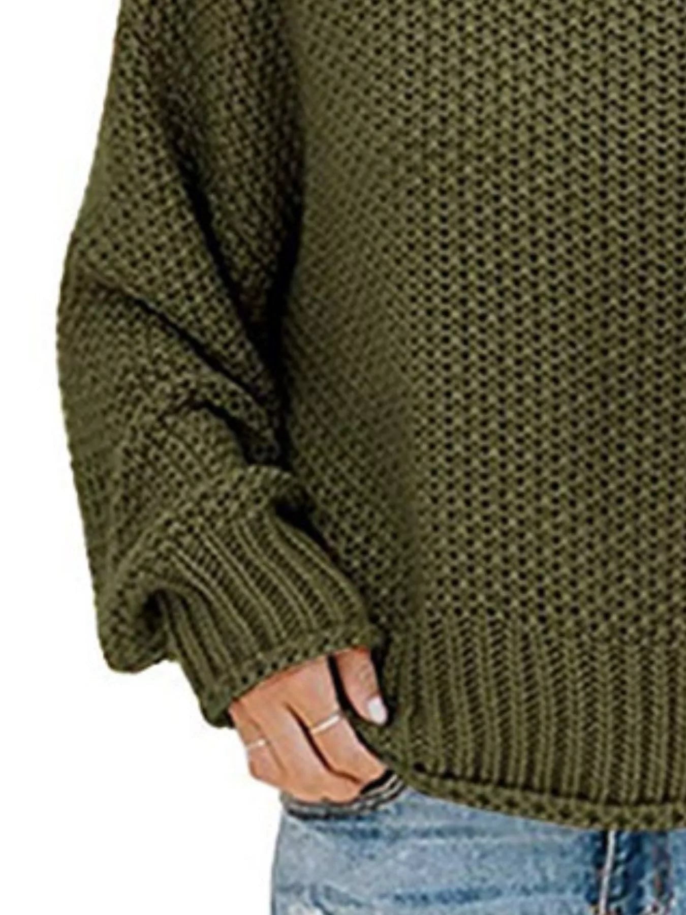 Full Size Chunky Knit Turtleneck Sweater Plus Size