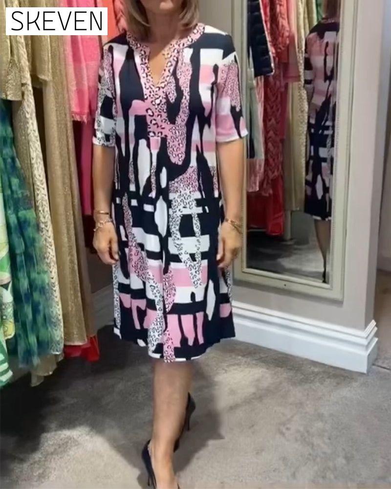 Women's leopard print midi dress casual dresses spring