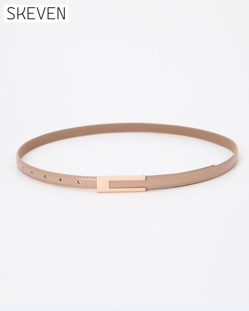 Simple retro solid color thin belt