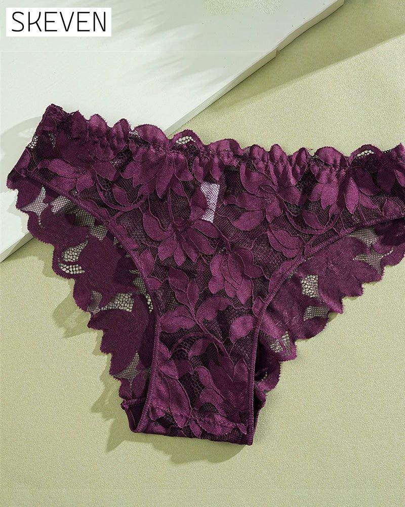 Damen-Slip aus halbtransparenter Spitze
