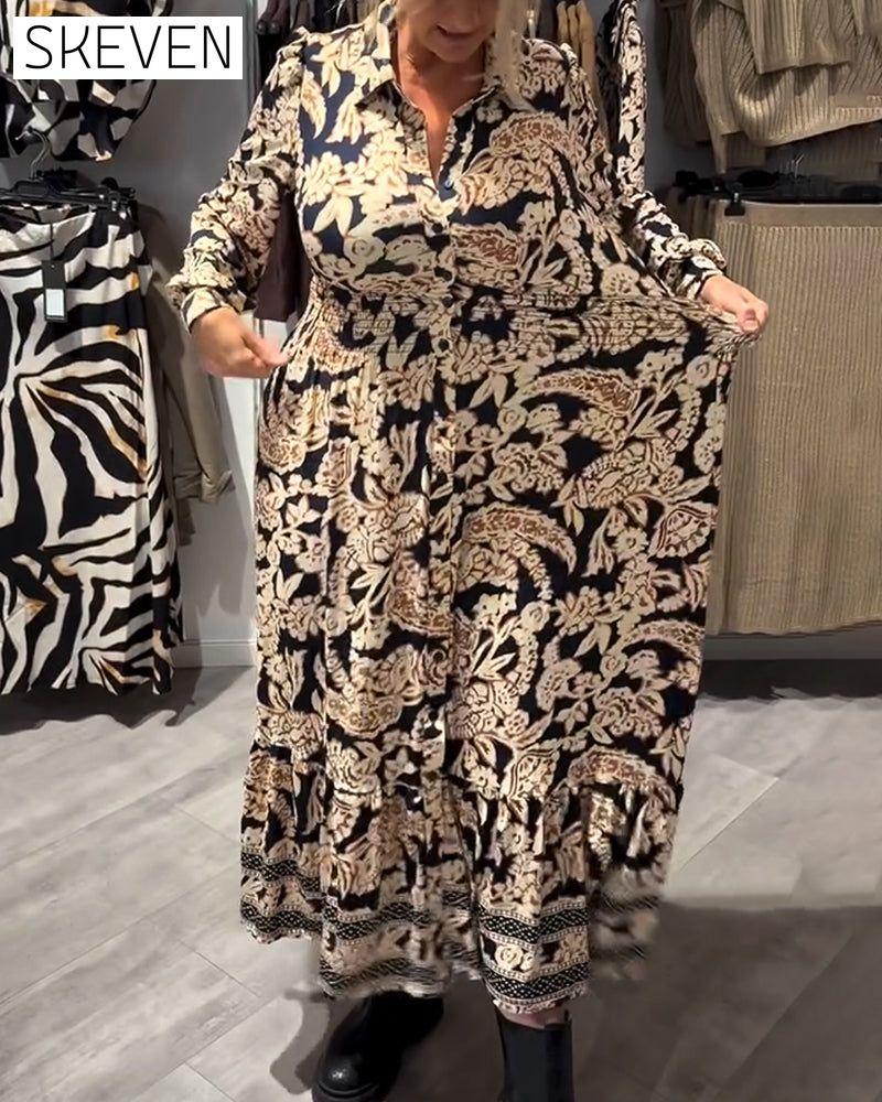Robe à revers imprimé