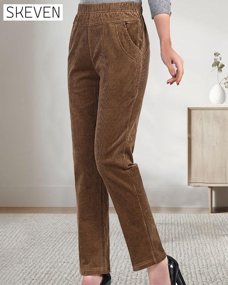 Solid color casual pocket pants