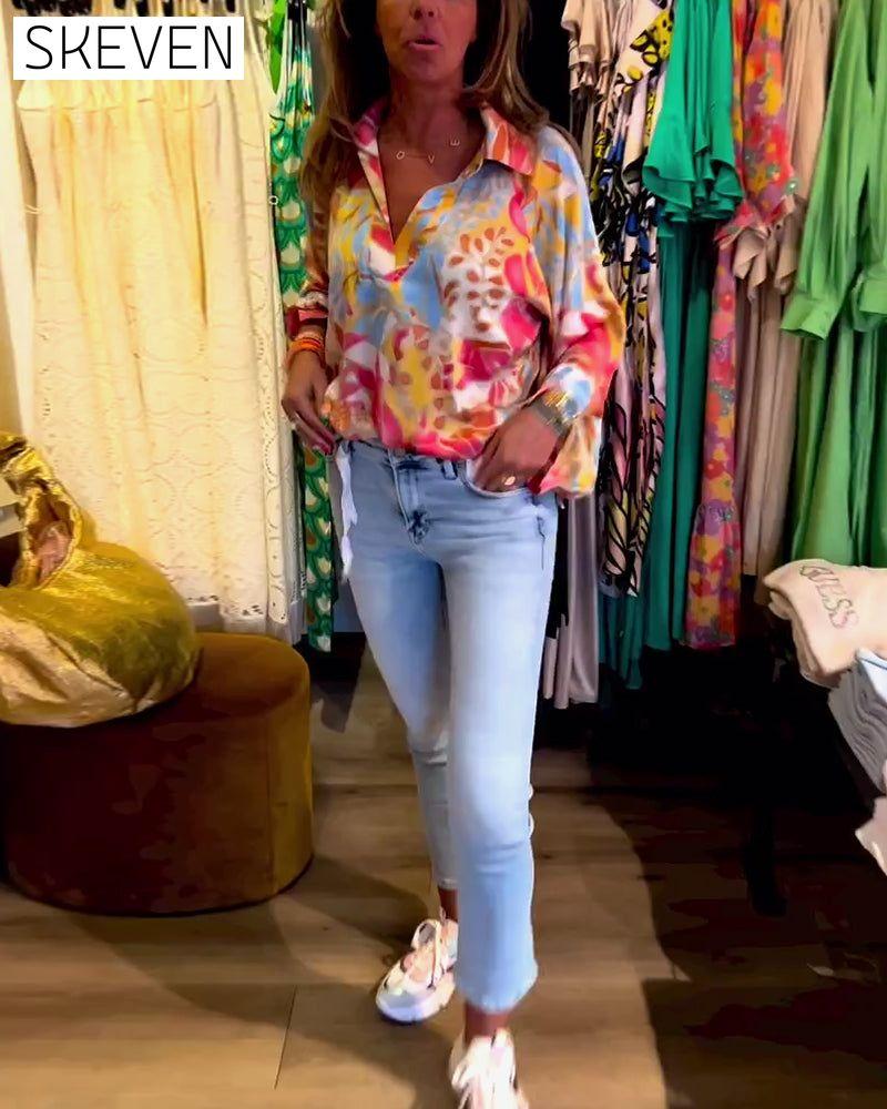 Langarmshirt mit Reversprint