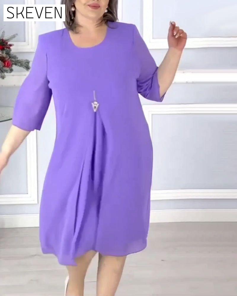 Women's solid color loose dress