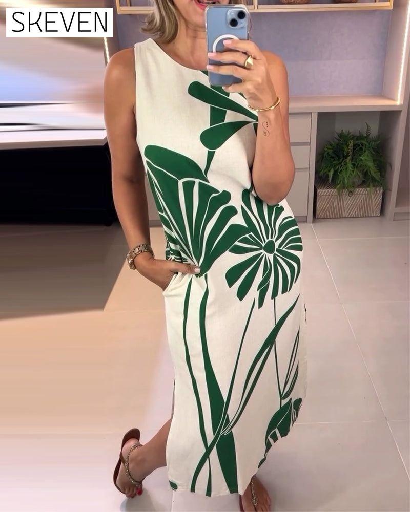 Summer sleeveless printed dress casual dresses summer