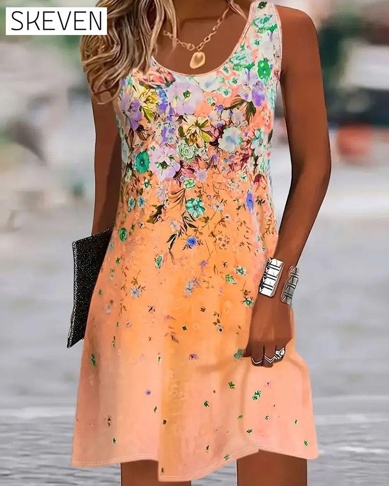 Printed Casual Sleeveless Dress