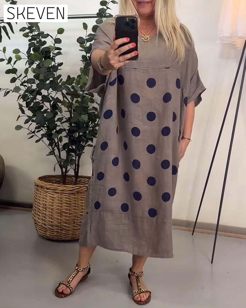 Lockeres, lässiges Kleid mit Polka-Dot-Muster