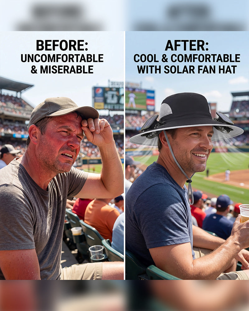 New Solar-Powered Outdoor Cooling Fan Hat
