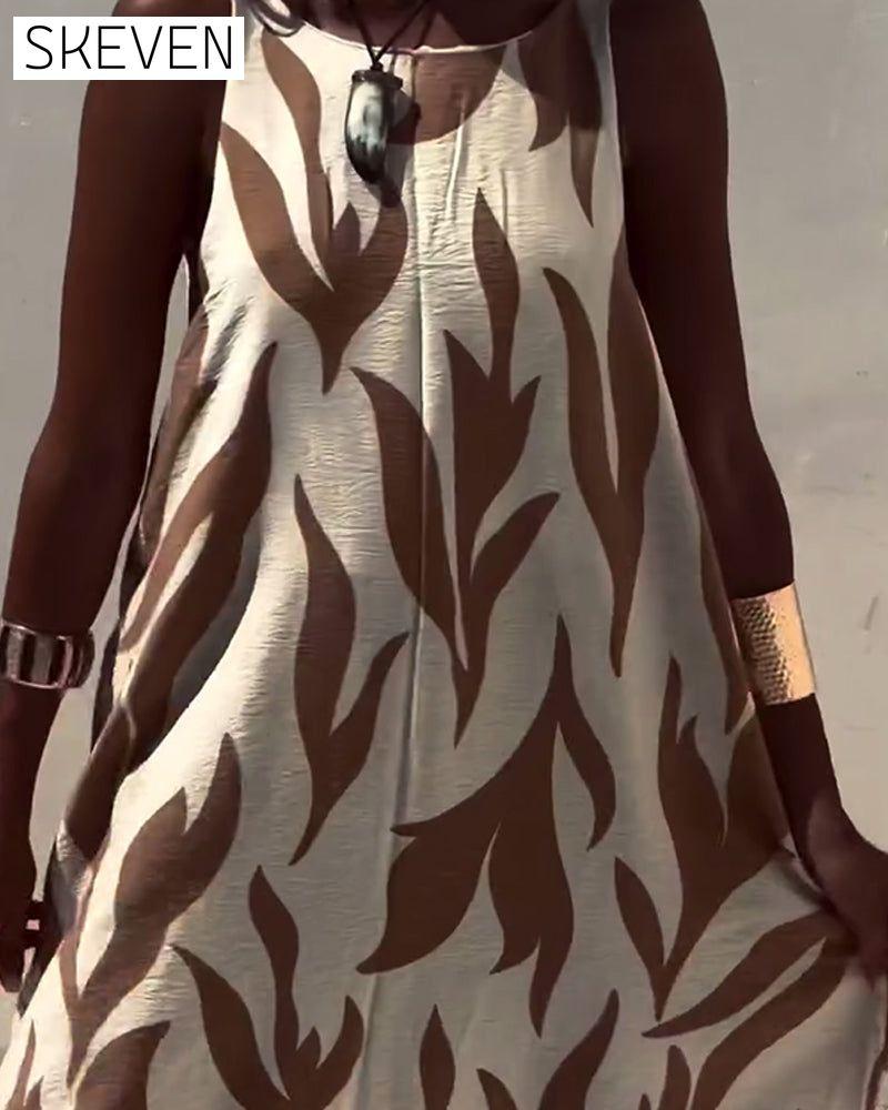 Robe imprimée sans manches et dos nu