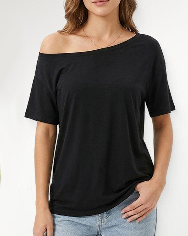 Women's Off-Shoulder Loose Fit Top 2-Piece Set