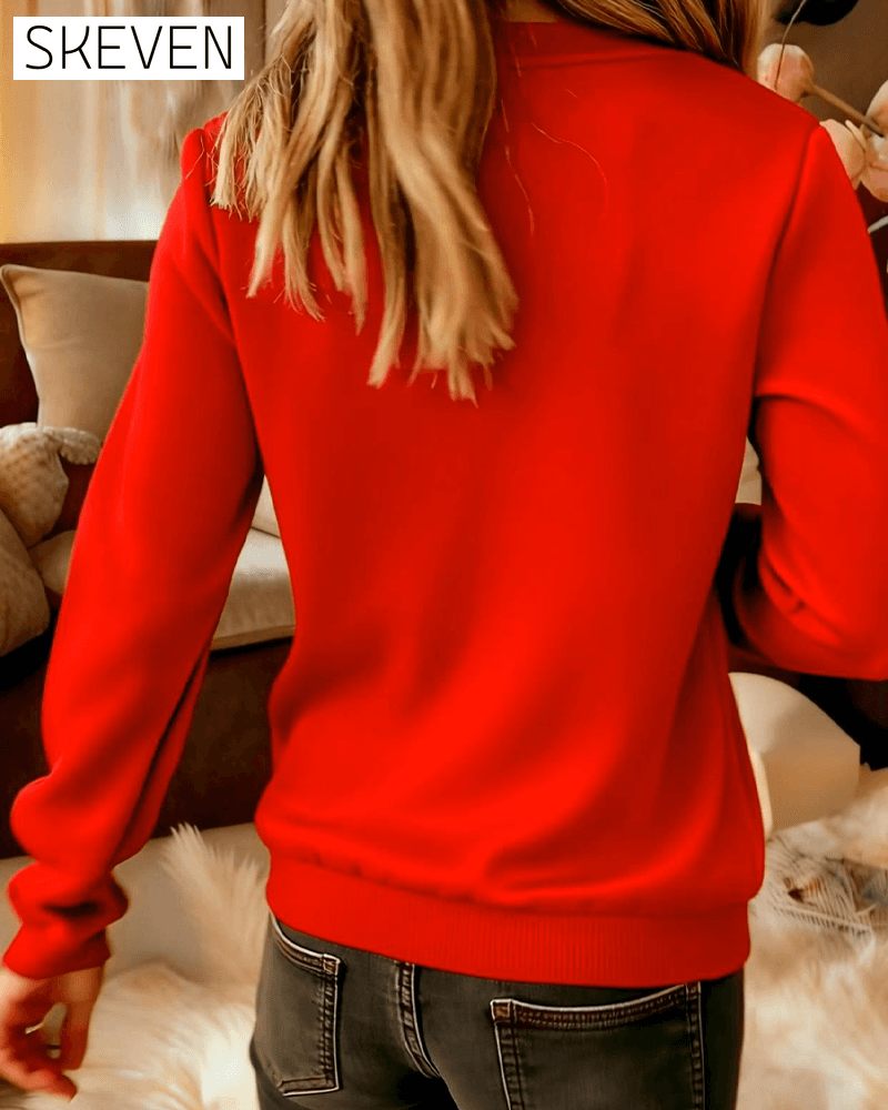 Sweat-shirt de Noël imprimé à demi-zip