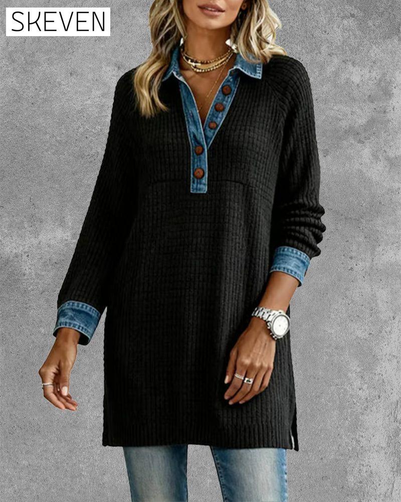 Lapel Contrast Color Panel Top