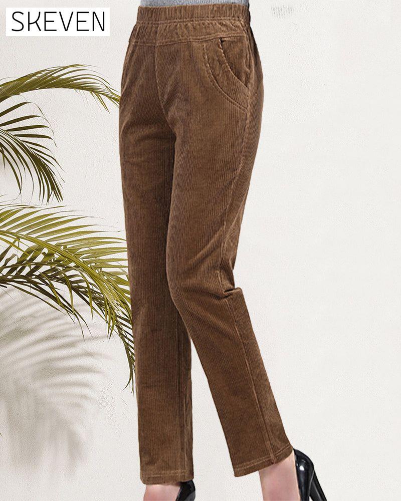Solid color casual pocket pants