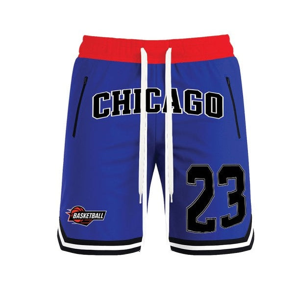 VacationGrabs Men's 23 Chicago Basketball Shorts Blue
