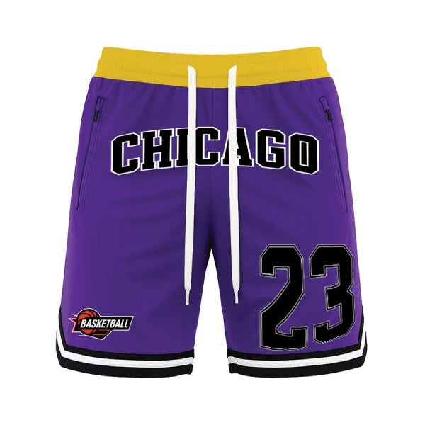 VacationGrabs Men's 23 Chicago Basketball Shorts Blue