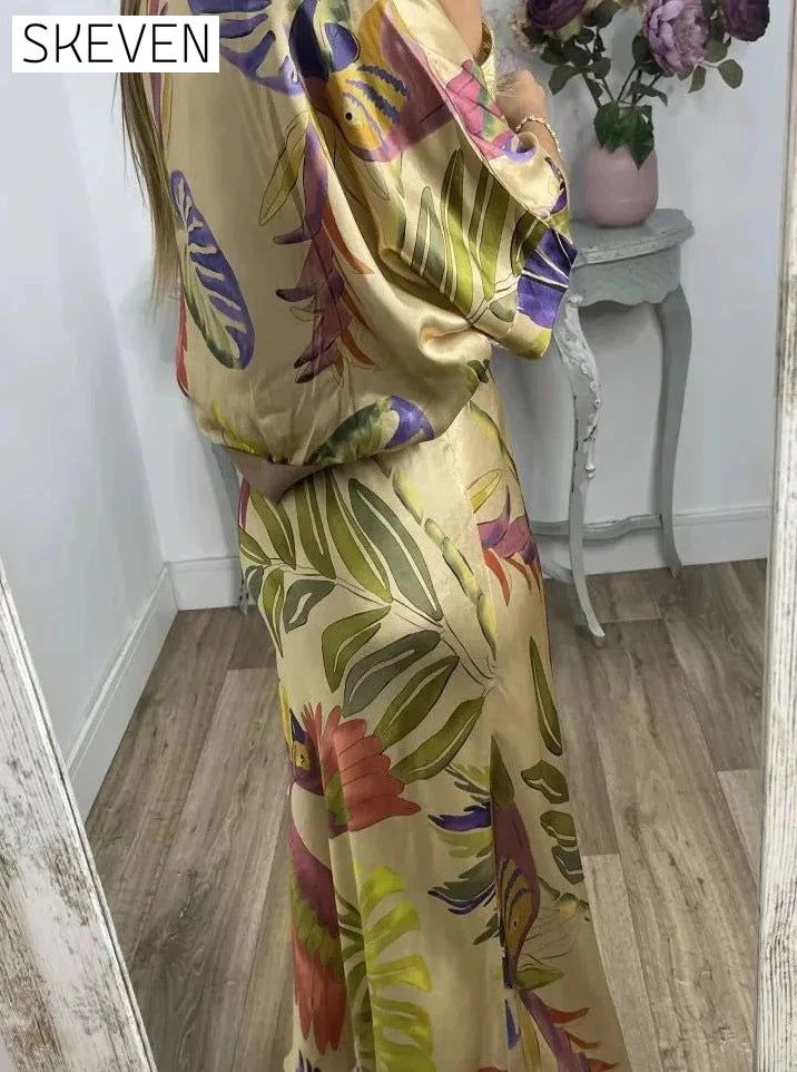 Elegant V-Neck Two-Piece Dress casual dress casual dresses dress DRESSES maxi dress two TWO PIECES SETS TWO-PIECES